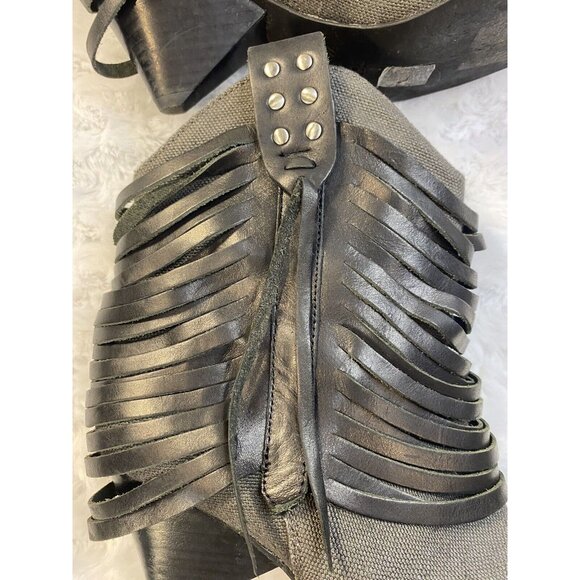 Guess By Marciano VTG ankle Booties Size 6 Fringe Cone Heel Fabric See details - Picture 7 of 15